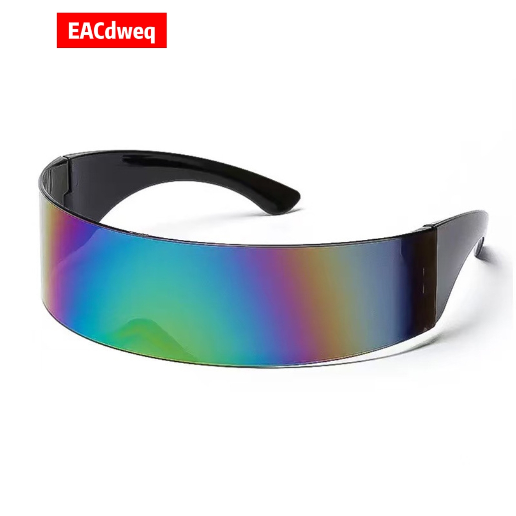 Women'S Fashion Visor - แว่นกันแดดทรงแคบสไตล์ไซคลอปส์ Y2K ล้ำยุค สำหรับผู้หญิงและผู้ชาย เลนส์เลเซอร์ ป้องกันรังสียูวี