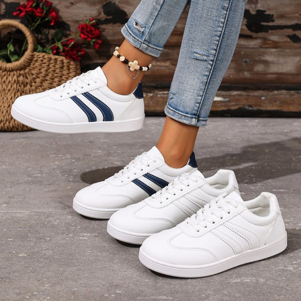 Sneakers Fashion Women - รองเท้าผ้าใบลำลองแฟชั่นใหม่ รองเท้าวิ่งเข้าได้กับทุกชุด ระบายอากาศได้ดี น้ำหนักเบา รองเท้ากีฬา รองเท้าผู้หญิง