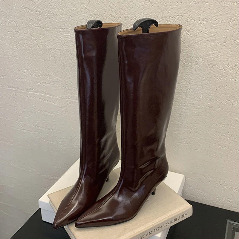 Women'S Fashion Knee High Boots - Aneikeh แฟชั่นฤดูหนาว Street สไตล์ผู้หญิงเข่า-รองเท้าบูทสูงชี้ Toe บางส้นแฟชั่นสุภาพสตรีรองเท้า