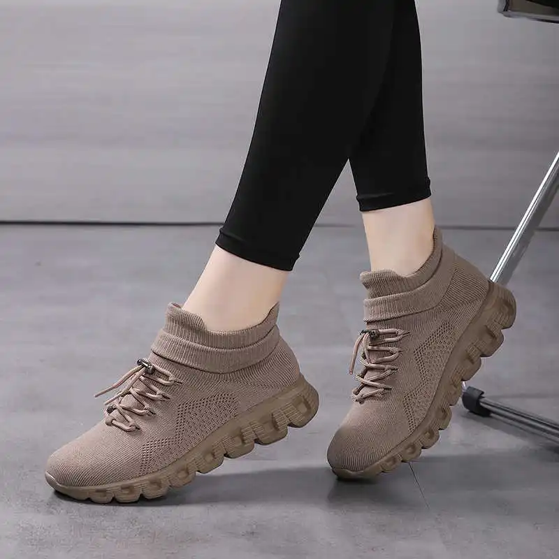 Sneakers Fashion Women - รองเท้าบูทสโนว์บอร์ดกันลื่นสุดหรู ส้นสูงสีน้ำเงิน รองเท้าผ้าใบลำลองสำหรับผู้หญิง รองเท้ากีฬาวิ่งแฟชั่น รองเท้าเทนนิสผู้ชาย