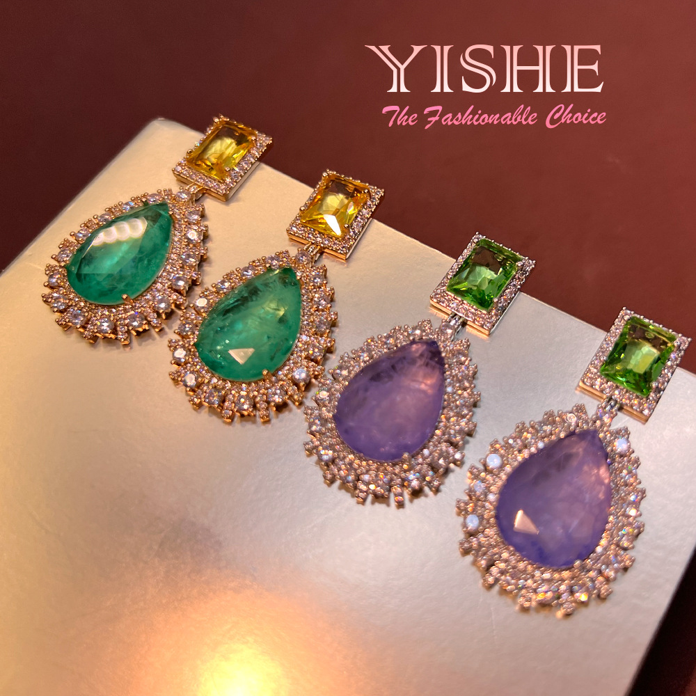 Women Fashion Pakistan - ต่างหูโอตกูตูร์ส่งออกยุโรปและสหรัฐอเมริกา ชุบโรเดียม 5A ชุบทองแดง ชุบทองแท้ สีขาว