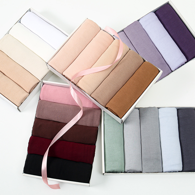 Women'S Fashion Jersey - ผ้าคลุมศีรษะแบบฮิญาบ ผ้าเจอร์ซีย์คอตตอนโมดอล พรีเมียม ผ้าคลุมไหล่ยาวสำหรับผู้หญิงมุสลิม ผ้าพันศีรษะแบบเรียบ นุ่ม