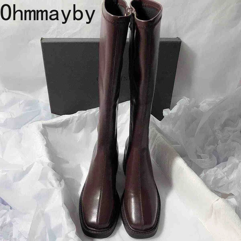 Vintage ส้นหนาผู้หญิงเข่ารองเท - Women'S Fashion Knee High Boots บทวิจารณ์และราคา