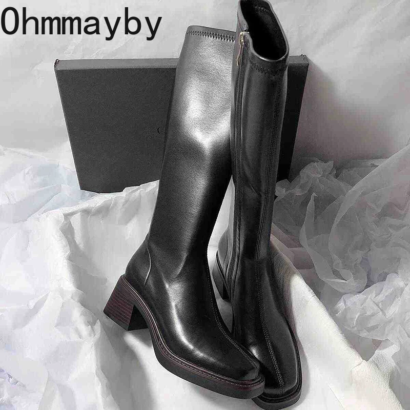 Vintage ส้นหนาผู้หญิงเข่ารองเท - Women'S Fashion Knee High Boots บทวิจารณ์และราคา