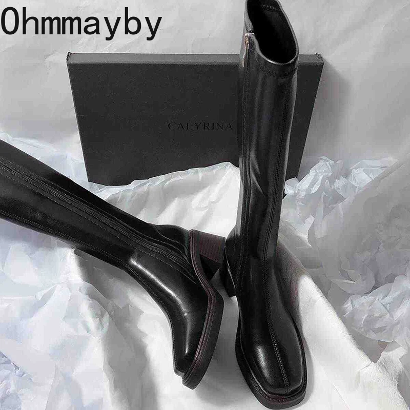 Vintage ส้นหนาผู้หญิงเข่ารองเท - Women'S Fashion Knee High Boots บทวิจารณ์และราคา