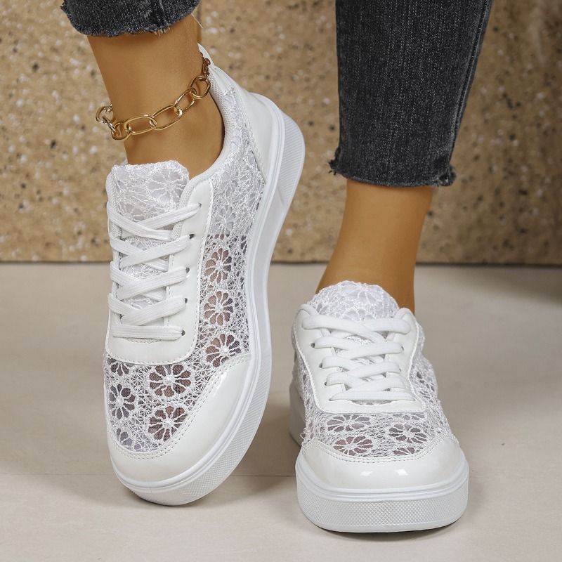 รองเท้าผ้าใบสีขาวพื้นหนาแบบโปร - Sneakers Fashion Women บทวิจารณ์และราคา