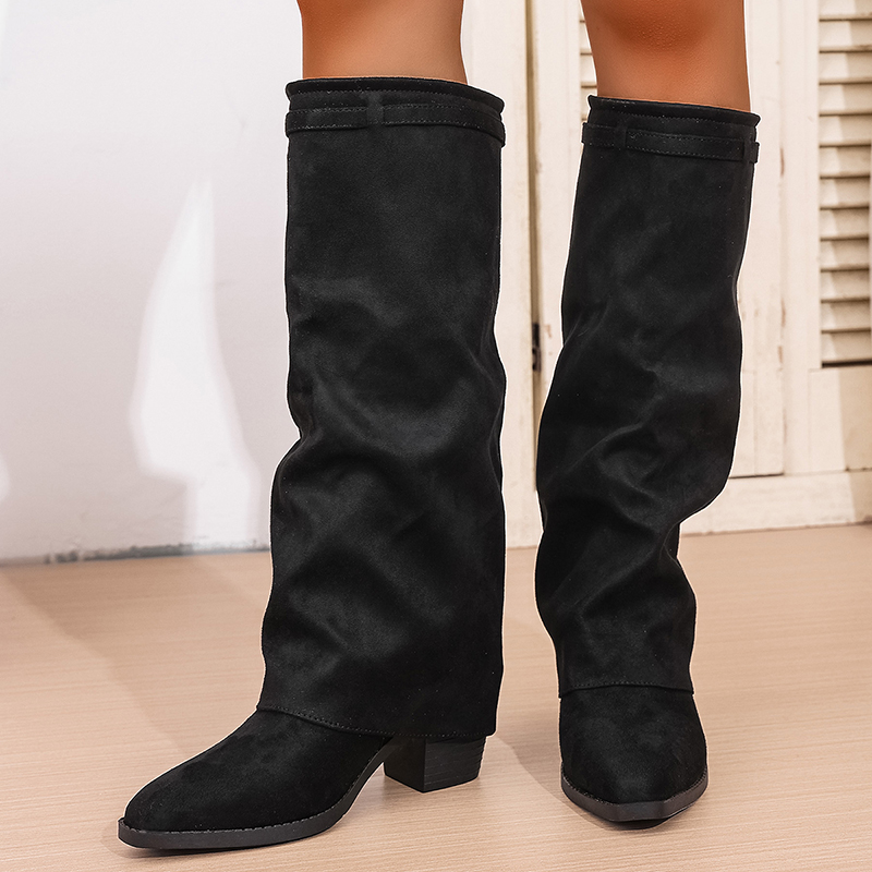 แฟชั่นลื่นบนรองเท้าส้นสูงเข่าร - Women'S Fashion Knee High Boots บทวิจารณ์และราคา
