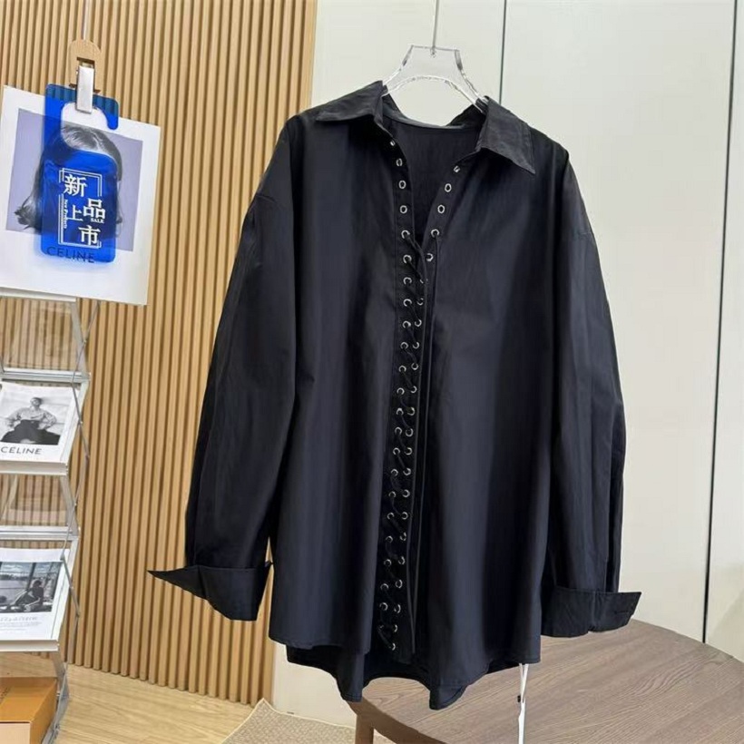 เสื้อเชิ้ตผ้าฝ้ายสีดำขาว ดีไซน - Women'S Fashion Jersey บทวิจารณ์และราคา
