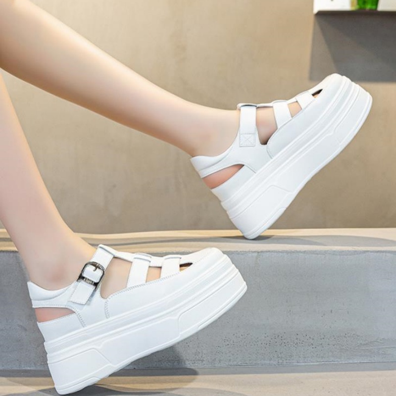 รองเท้าผู้หญิงหนังวัวแท้แบบกลว - Sneakers Fashion Women บทวิจารณ์และราคา