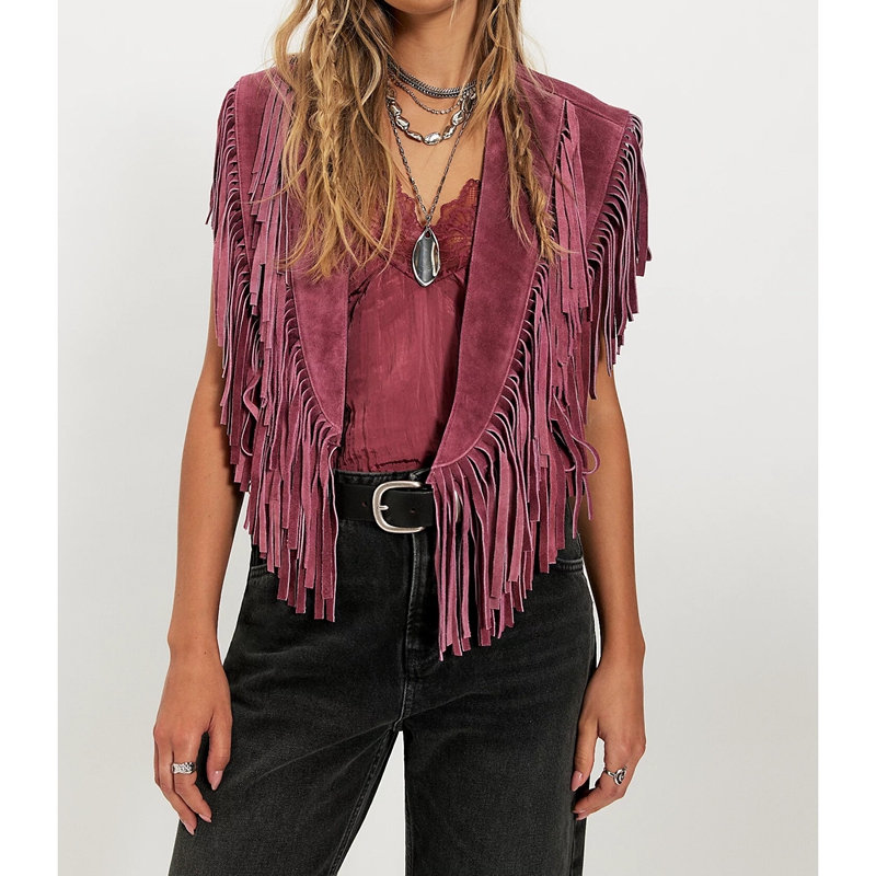 เสื้อกั๊กหนังกลับสไตล์วินเทจ Y - Women'S Fashion Of The 70S บทวิจารณ์และราคา