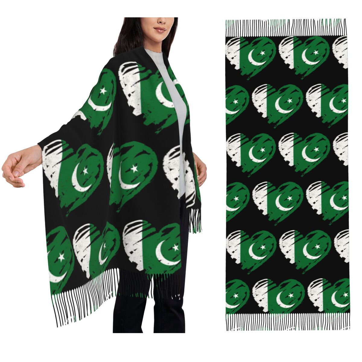 ผ้าพันคอธงชาติปากีสถาน ผ้าพันค - Women Fashion Pakistan บทวิจารณ์และราคา