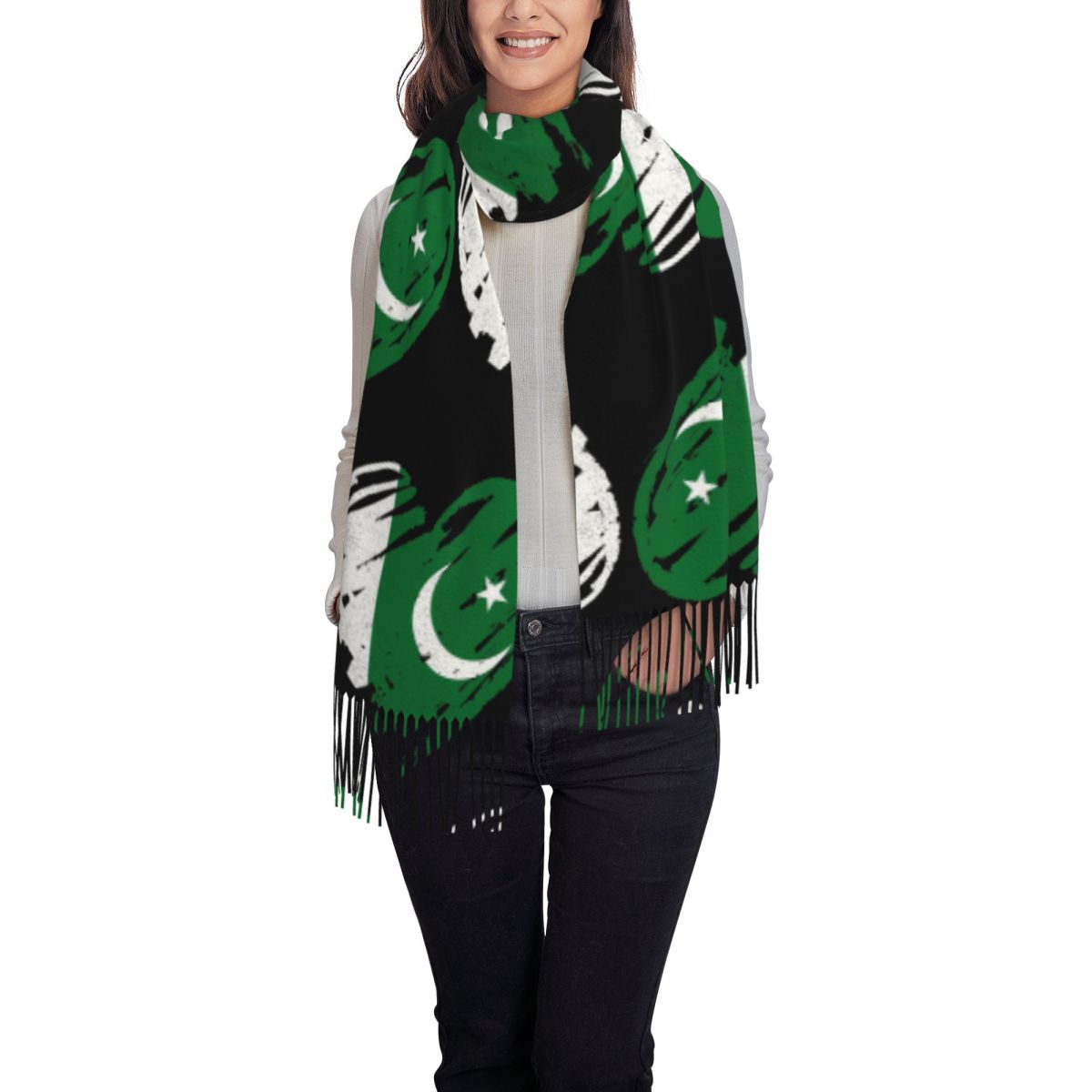 ผ้าพันคอธงชาติปากีสถาน ผ้าพันค - Women Fashion Pakistan บทวิจารณ์และราคา