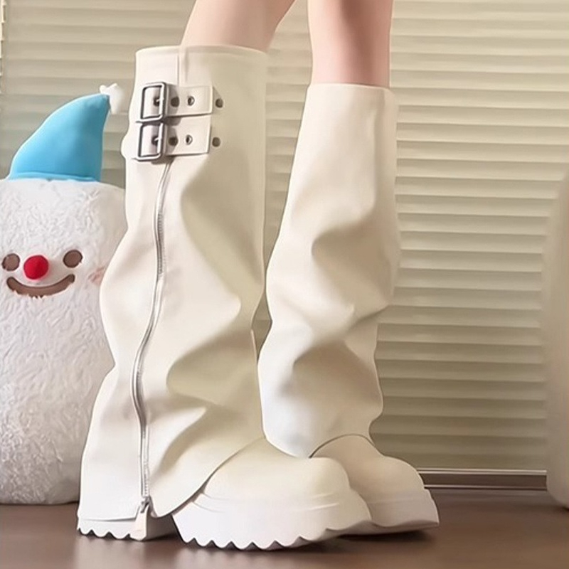 รองเท้าบูทผู้หญิงทรงพังก์ สไตล - Women'S Fashion Knee High Boots บทวิจารณ์และราคา