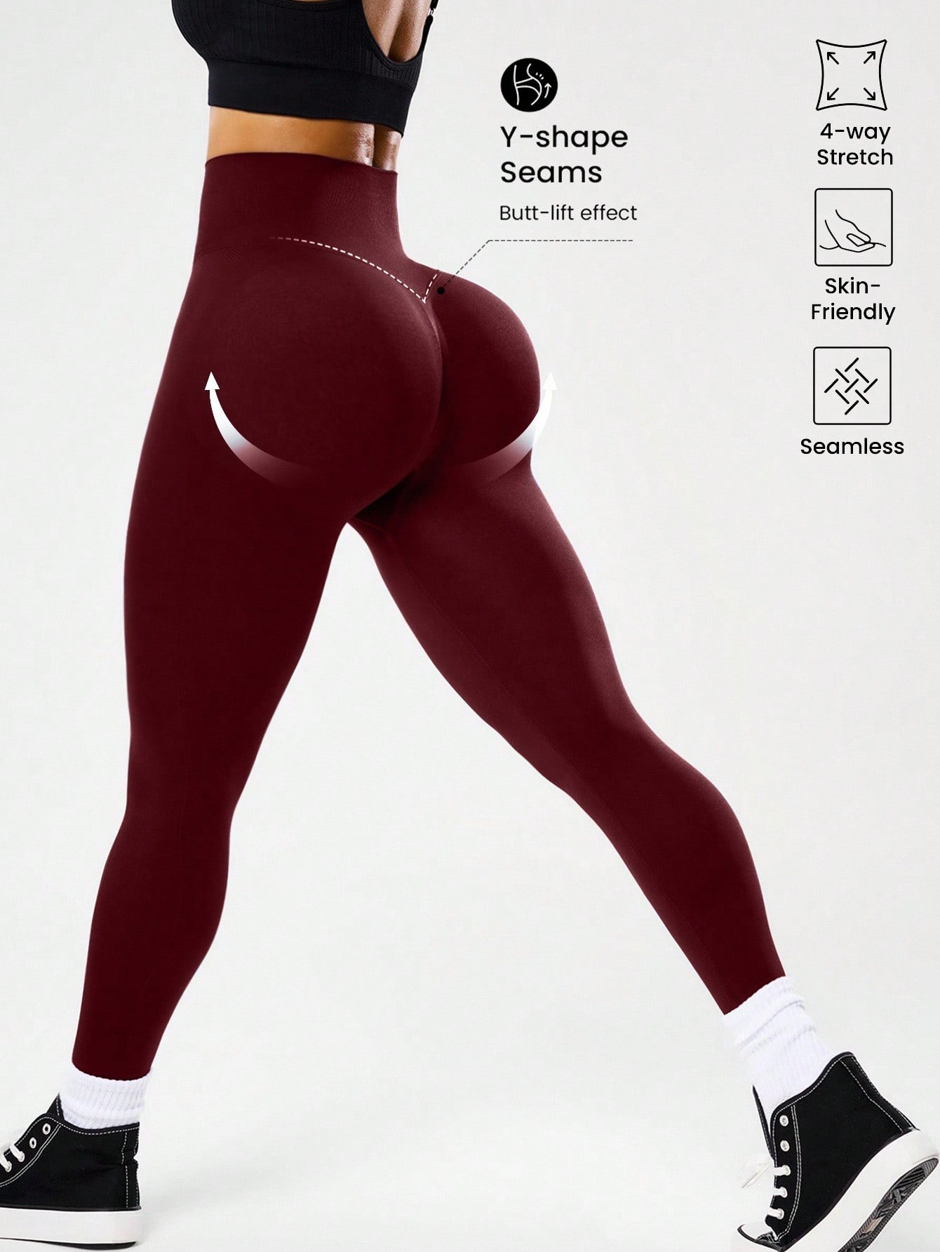 กางเกงโยคะเอวสูงไร้ตะเข็บสำหรั - Women'S Fashion Leggings บทวิจารณ์และราคา