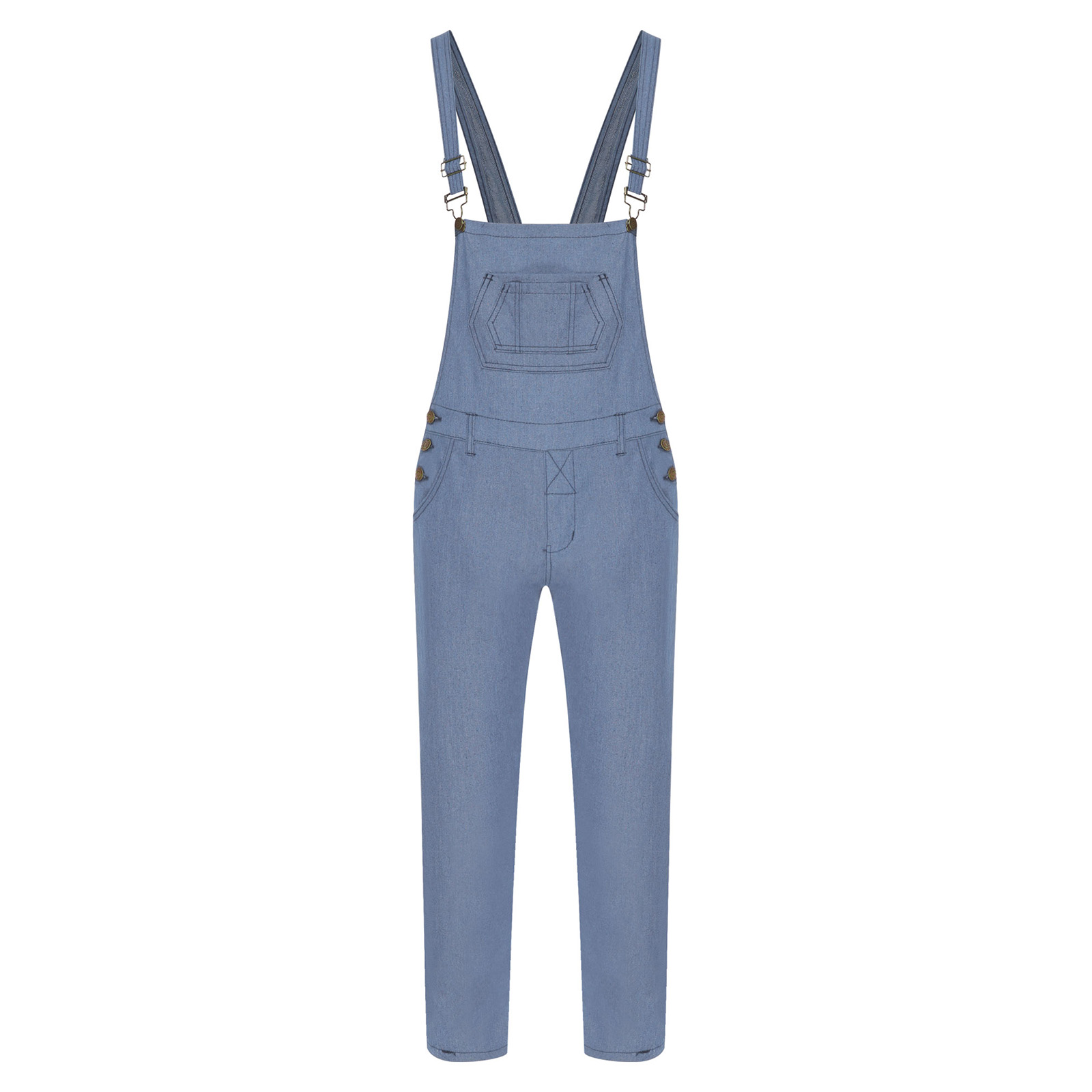 ชุดจั๊มสูทเดนิมลำลองสำหรับผู้ช - Sleeveless Jumpsuit บทวิจารณ์และราคา